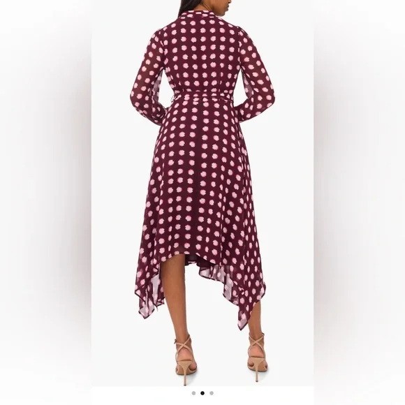 Halogen Burgundy Long Sleeve Dress NWT - Picture 2 of 3